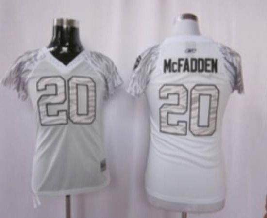 Raiders 20# Darren McFadden White Women's Zebra Field Flirt Stitched NFL Jersey